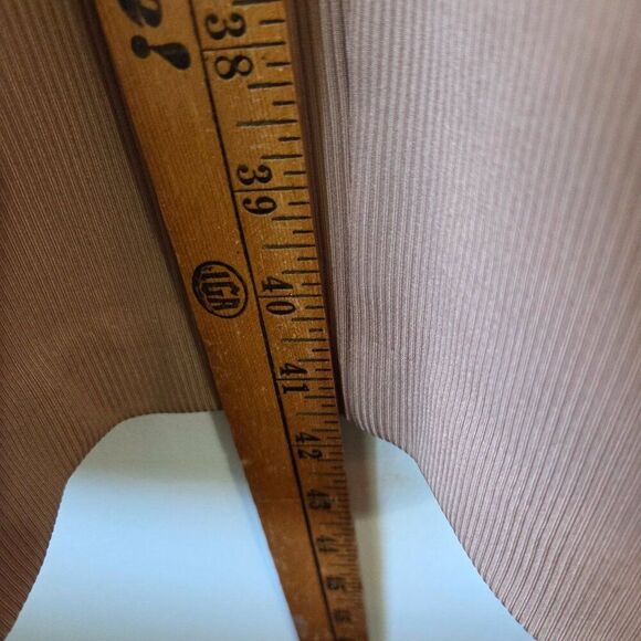 NEW WITH TAGS EXPRESS NUDE RIBBED SCCOP NECK BODYCON MIDI DRESS SZ L - Picture 14 of 14